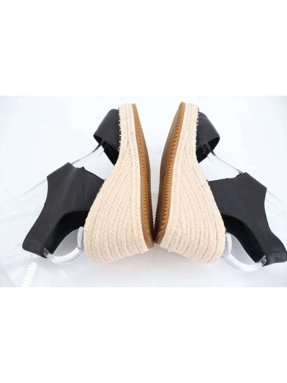 Eileen Fisher Women Weslia Leather Ankle Strap Wedge Espadrille Sandals Size 8.5
